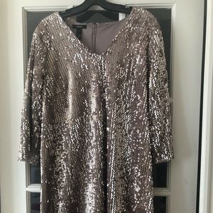 Sequin v-neck sheath dress